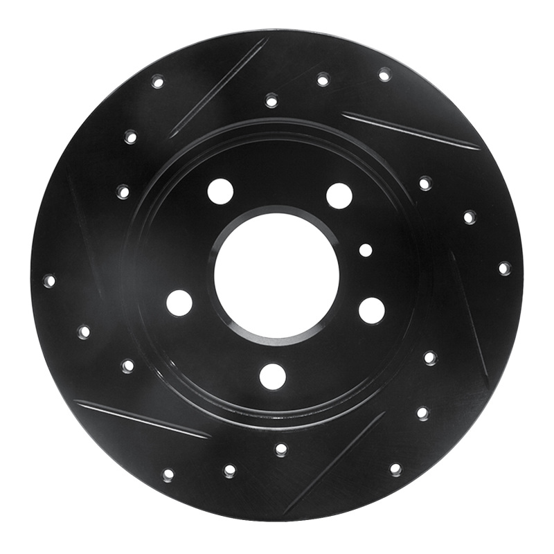 Buick Allure Brake Rotor (1) - Rear Right - R1 Concepts - Drilled & Slotted - Black - `04-`16
